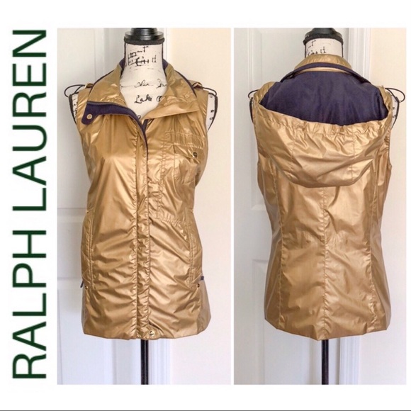 Ralph Lauren Jackets & Blazers - ❤️Ralf Lauren Blue & Gold Nylon Vest❤️